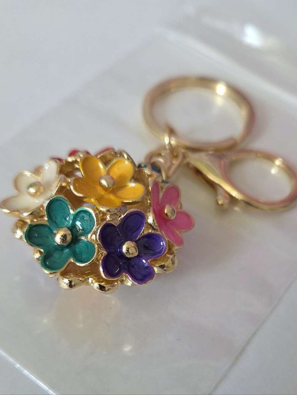 Multicolor Floral Keychain Charm NIP - Picture 4 of 6